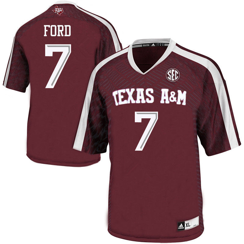 Men #7 Keith Ford Texas A&M Aggies College Football Jerseys-Maroon - Click Image to Close